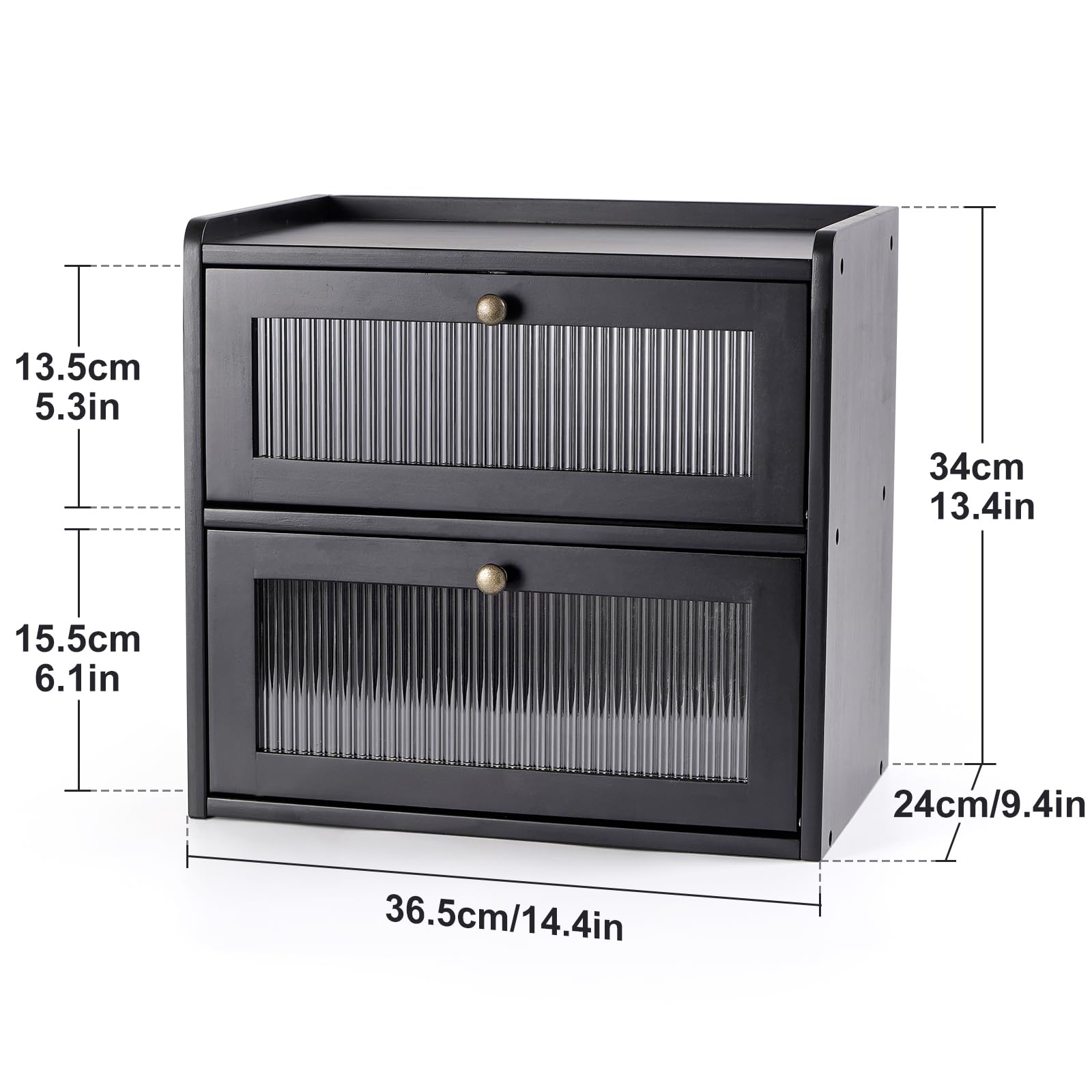 Sunhoo two‑layer bread box design enabling organized countertop storage