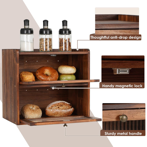 Sunhoo bread box ventilation holes regulate humidity to keep bread fresh