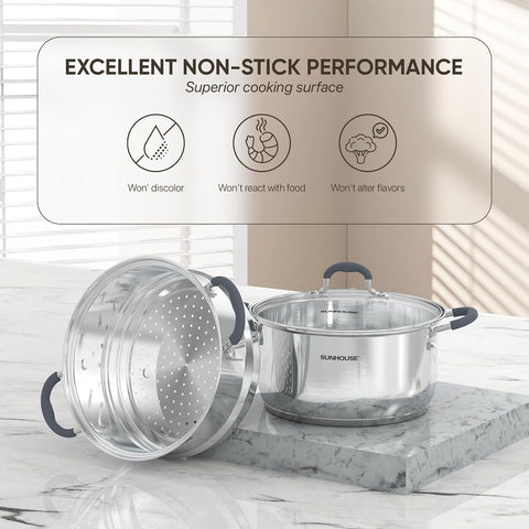 Sunhouse cool-touch handles ensure safe, comfortable handling during meals.