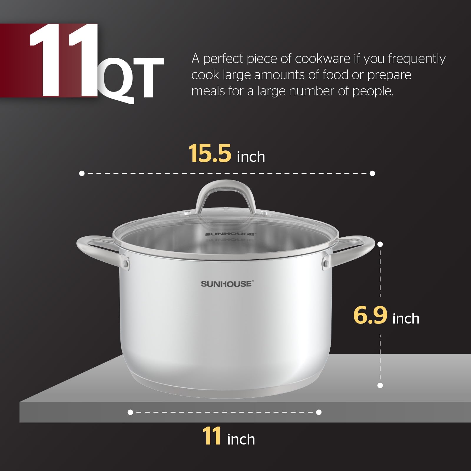 Sunhouse stock pot dishwasher-safe for quick cleanup after canning