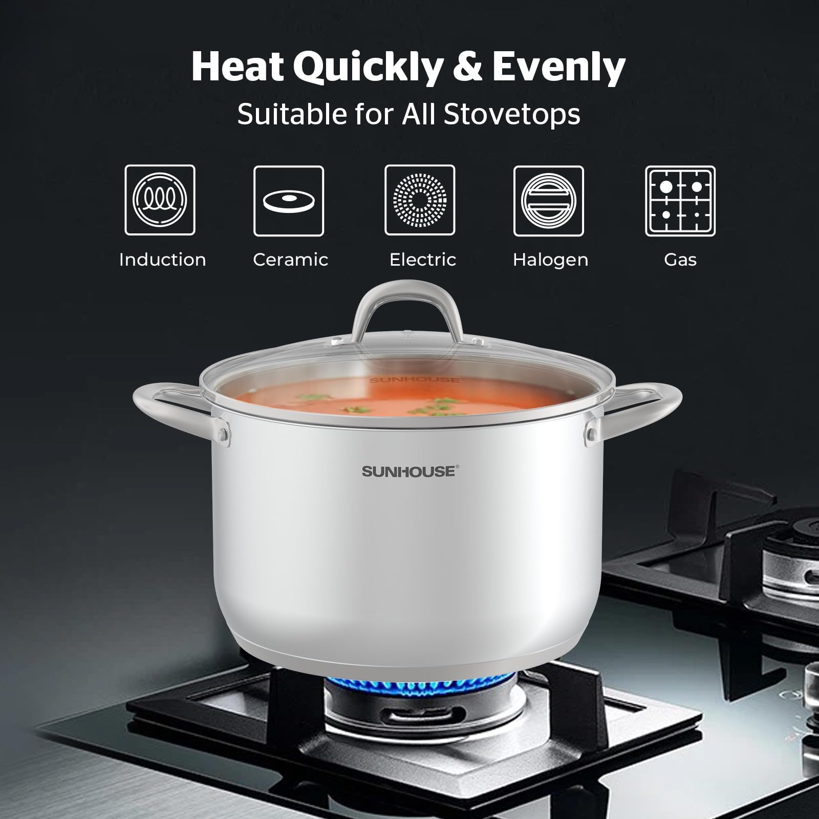 Sunhouse stock pot boiling pasta to perfection
