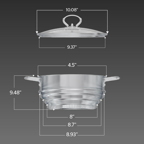 Sunhouse stockpot with smooth interior surface for easy cleanup and dishwasher compatibility.