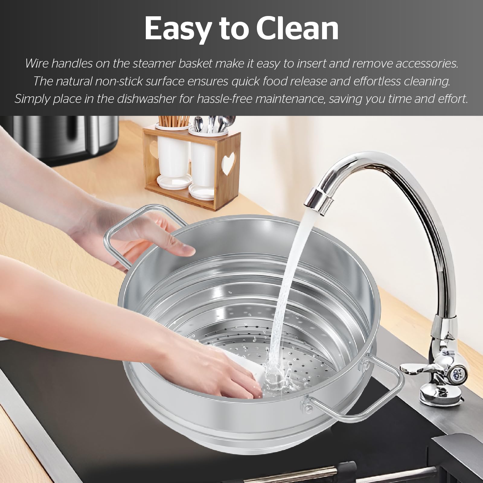 Sunhouse stockpot on stove and oven-safe for flexible cooking methods.