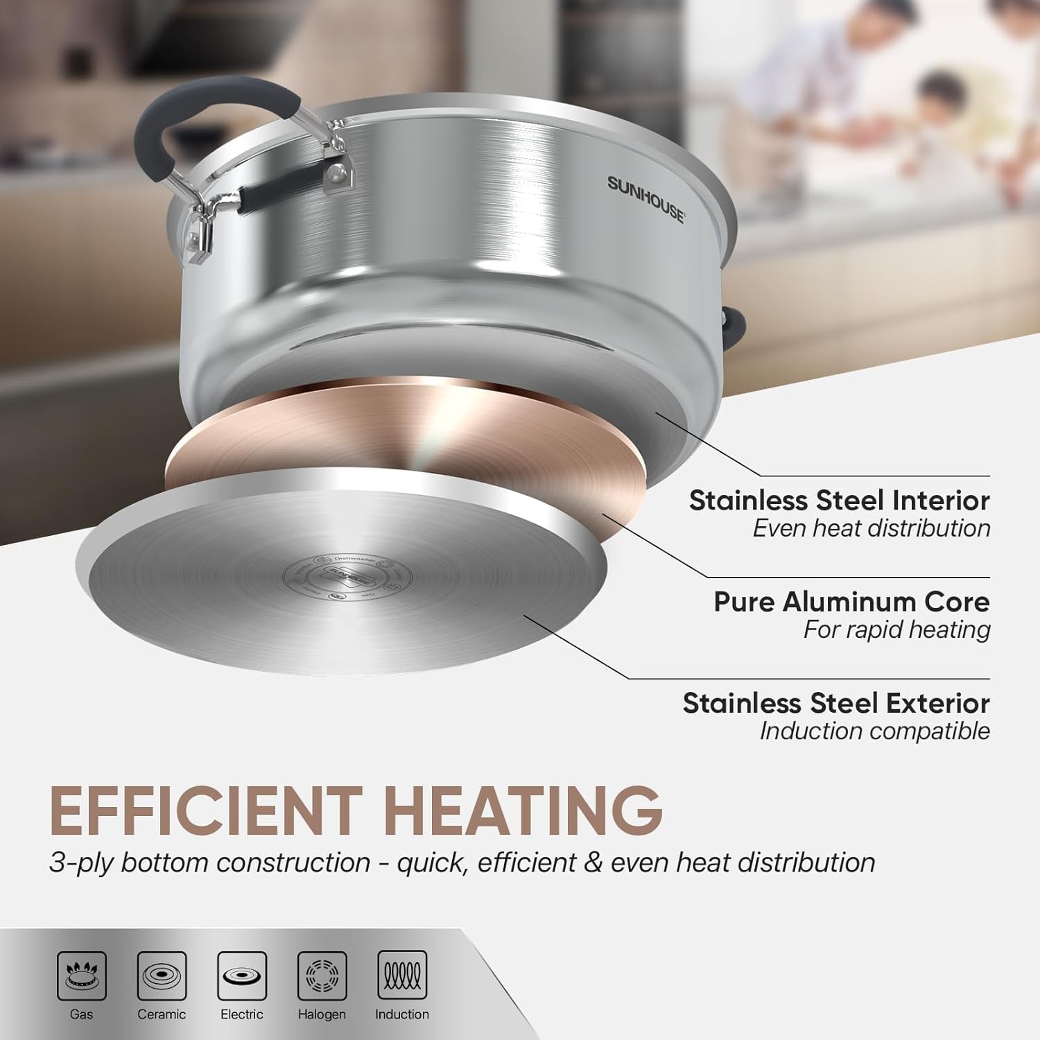 Sunhouse stockpot pasta cooking demonstrates large-capacity boiling