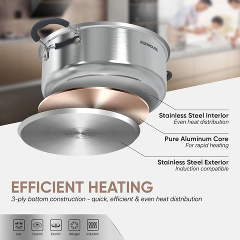 Sunhouse stockpot pasta cooking demonstrates large-capacity boiling