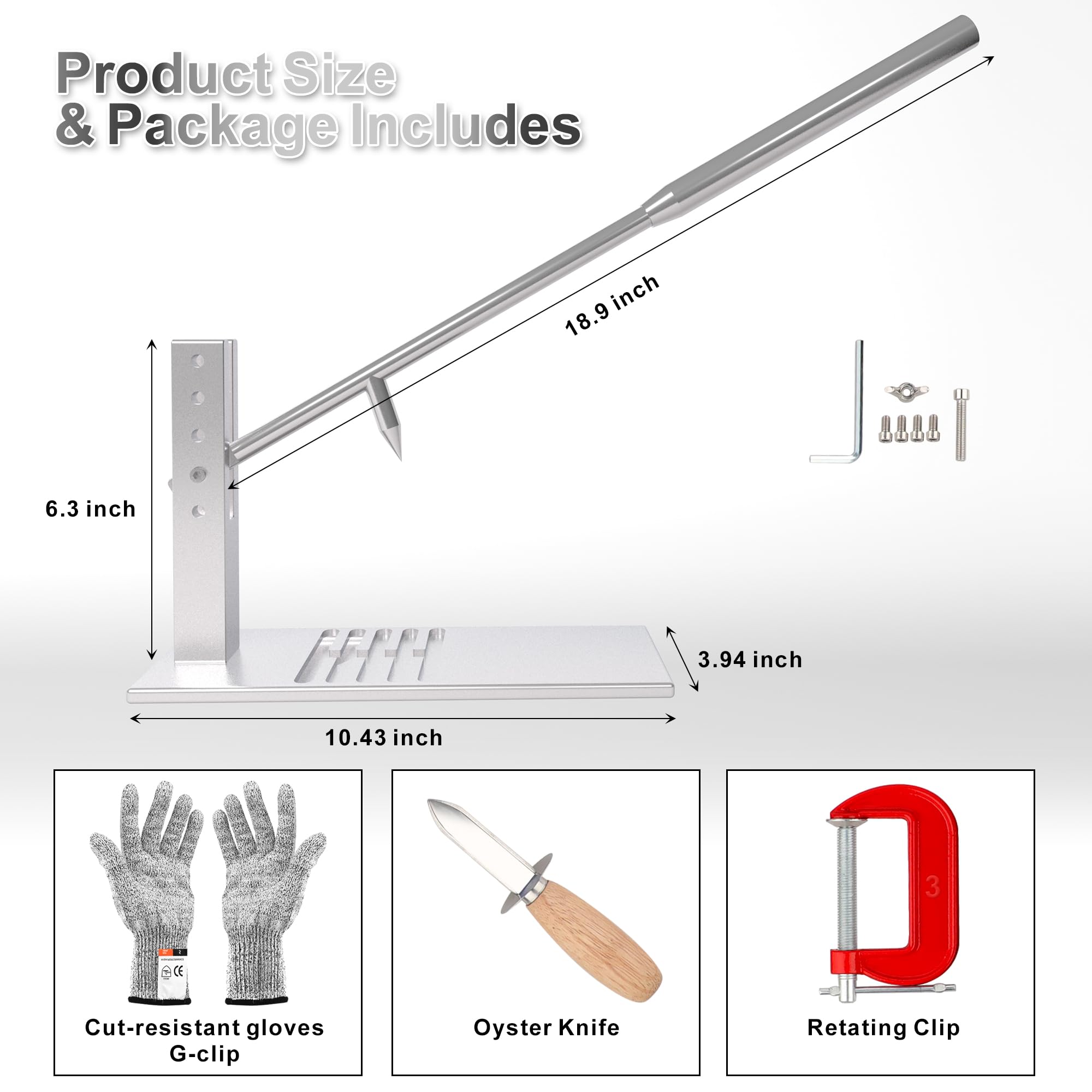 Suninlife oyster shucker groove design securely grips oysters of varying sizes.