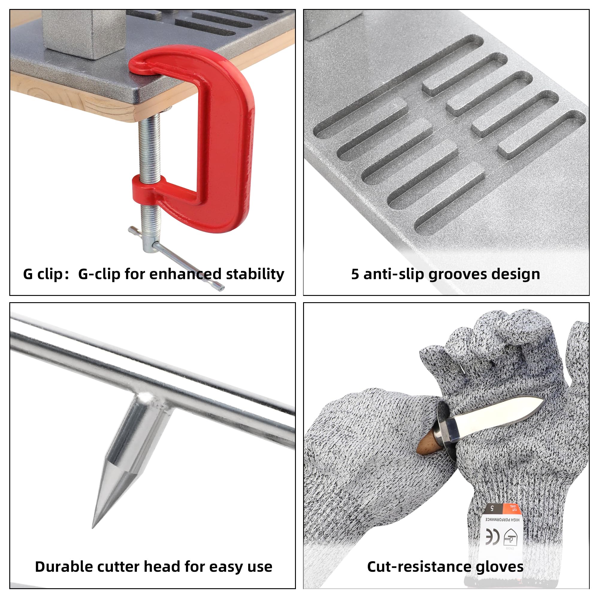 Suninlife shucking knife included in the complete oyster kit for precision work.