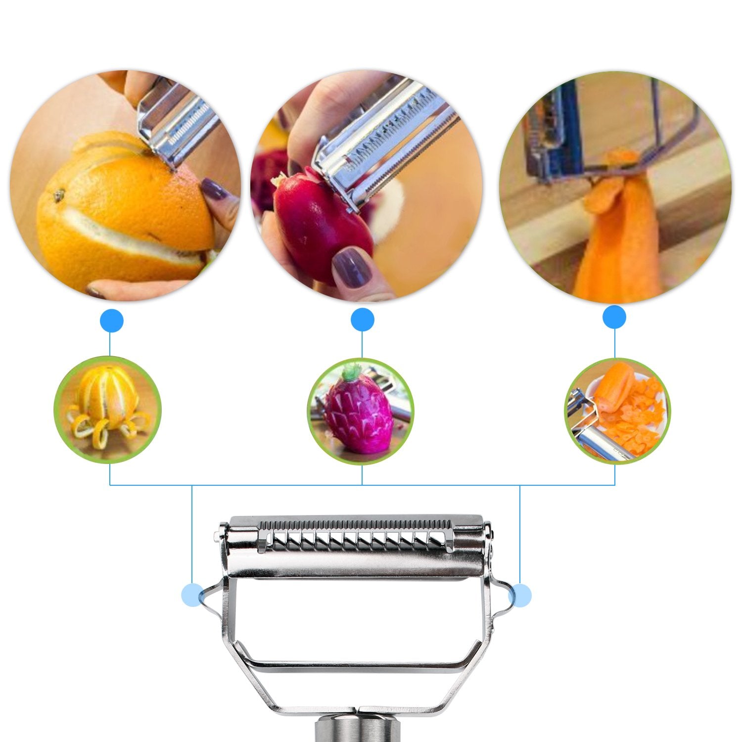 SUNKUKA ergonomic grip reduces fatigue during food prep.