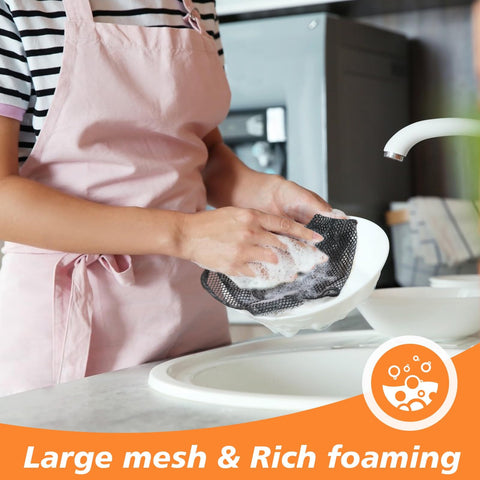 Sunland Netted Dish Cloths are dishwasher-safe for quick sanitation.