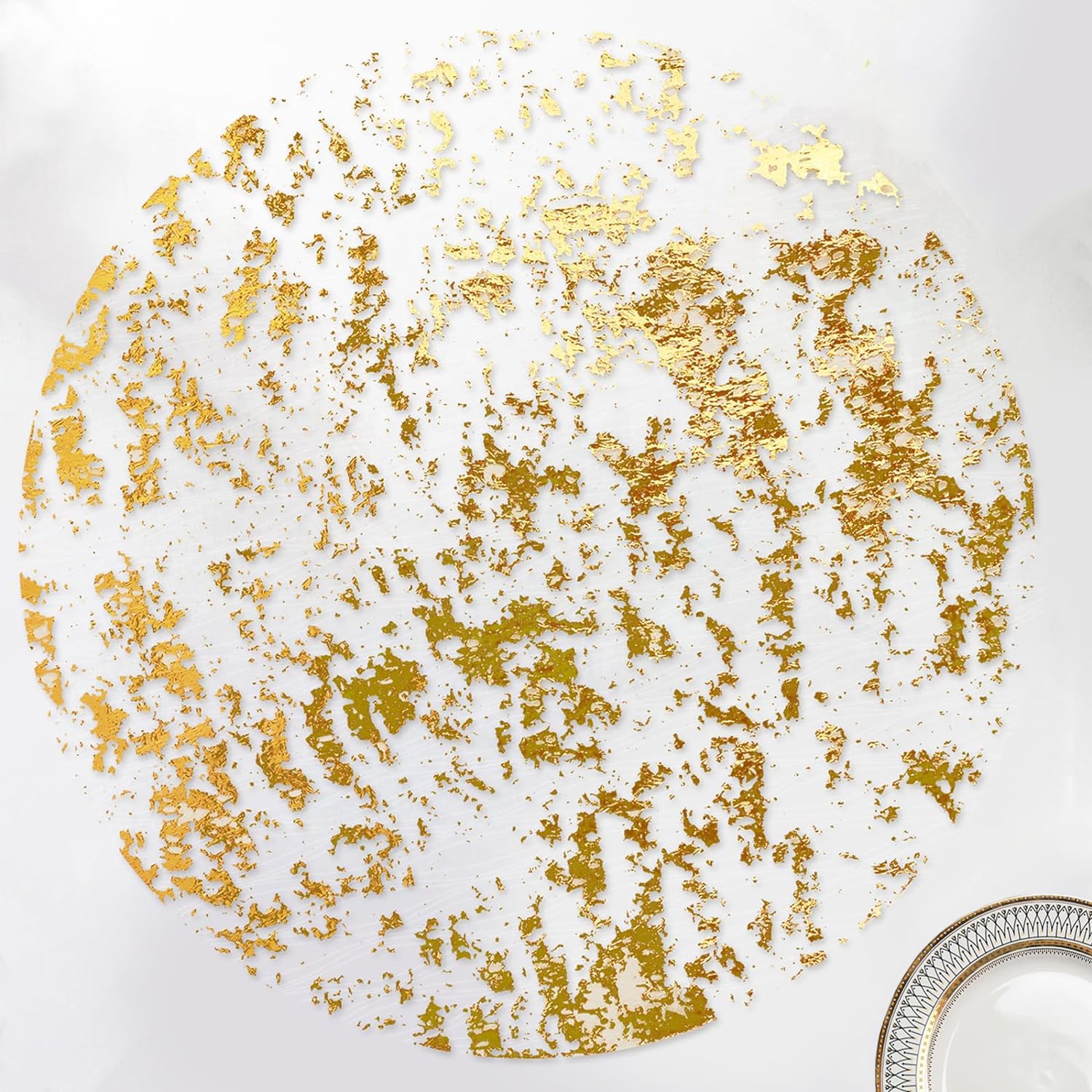 Sunlunckystar gold round placemats 13 inch elevate tables with disposable convenience.
