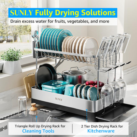SUNLY anti rust 304 stainless steel construction for durable kitchen organization