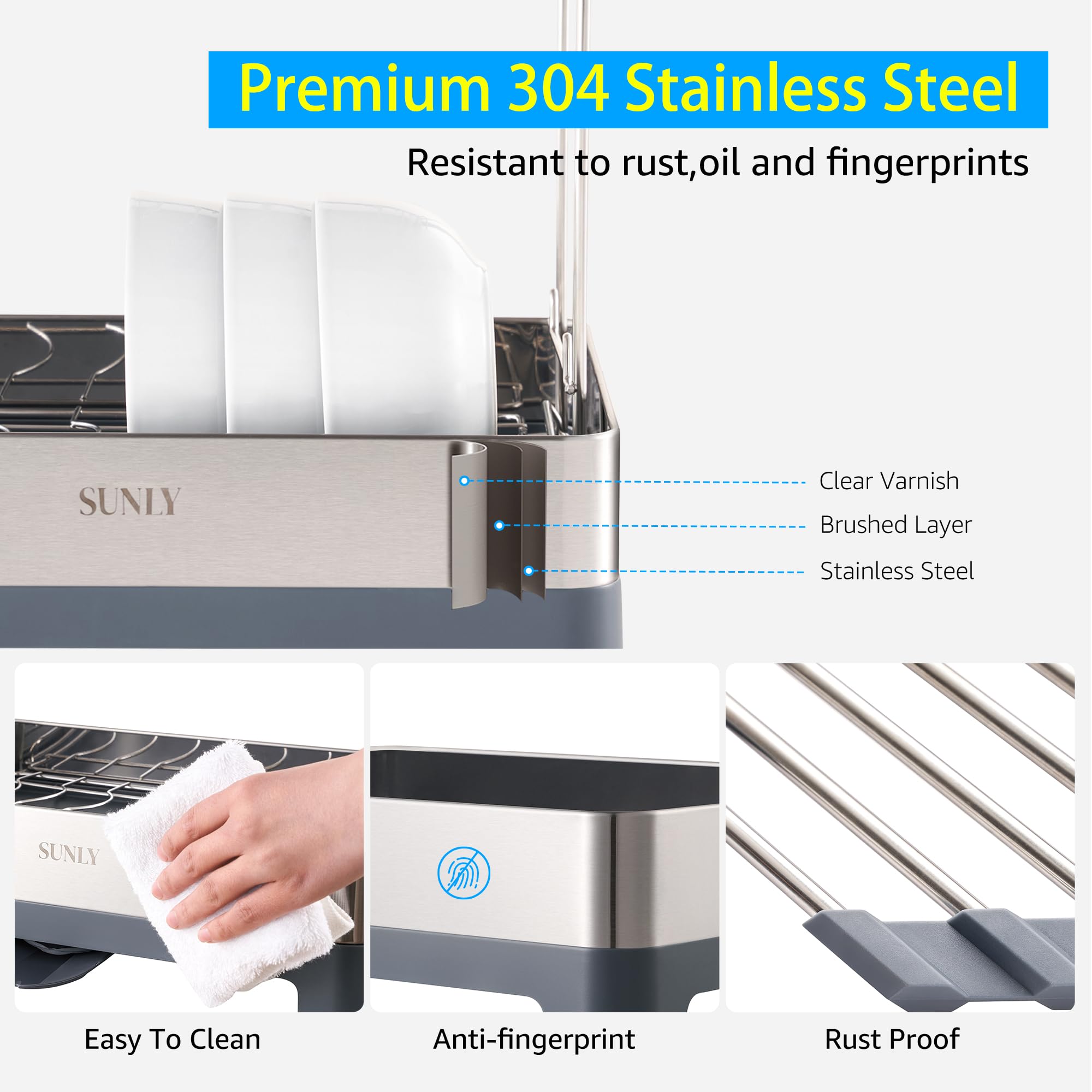 SUNLY designated storage areas keep plates, glasses, and utensils neatly organized.