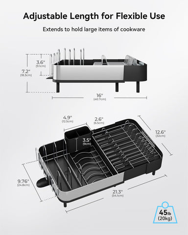 Sunly sleek black stainless steel rack for modern kitchens.