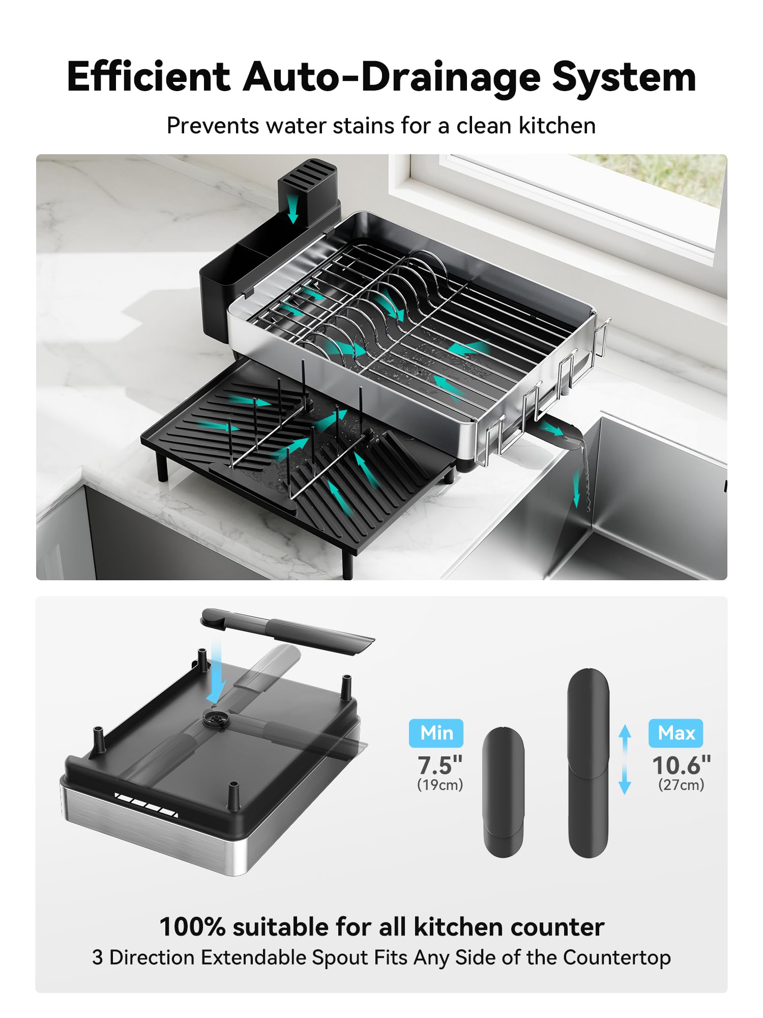SUNLY easy tool-free assembly with non-slip feet on the rack