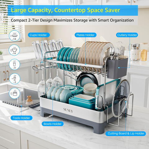 SUNLY extendable drain spout directs water into sink, helping keep counters dry.