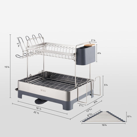 SUNLY triangle roll-up dish rack adds versatile draining and extra heat resistance.