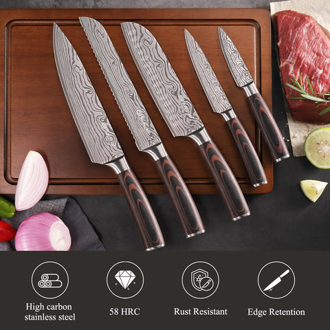 Sunnecko 7-inch Santoku knife perfect for chopping vegetables and herbs.