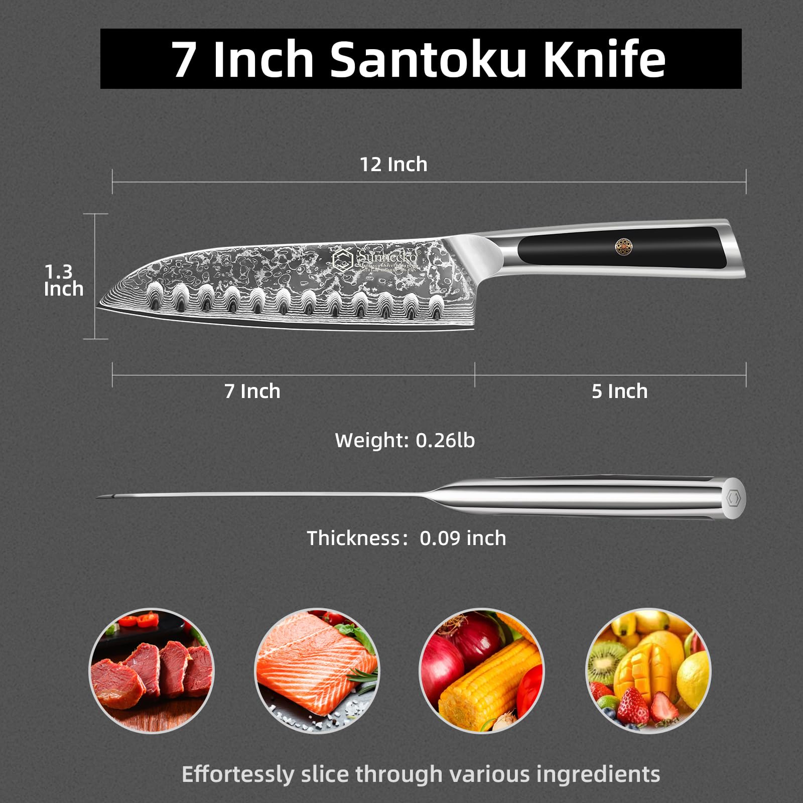 Sunnecko 7-inch kitchen knife ideal as a thoughtful gift for cooks.