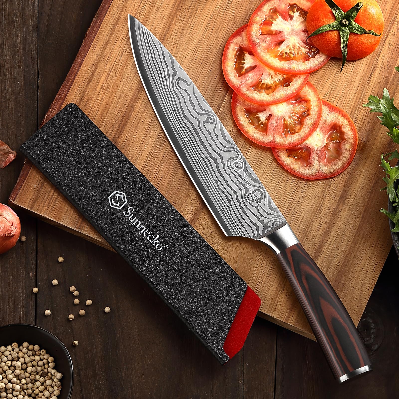 Sunnecko balanced bolster design improves control and stability while chopping.