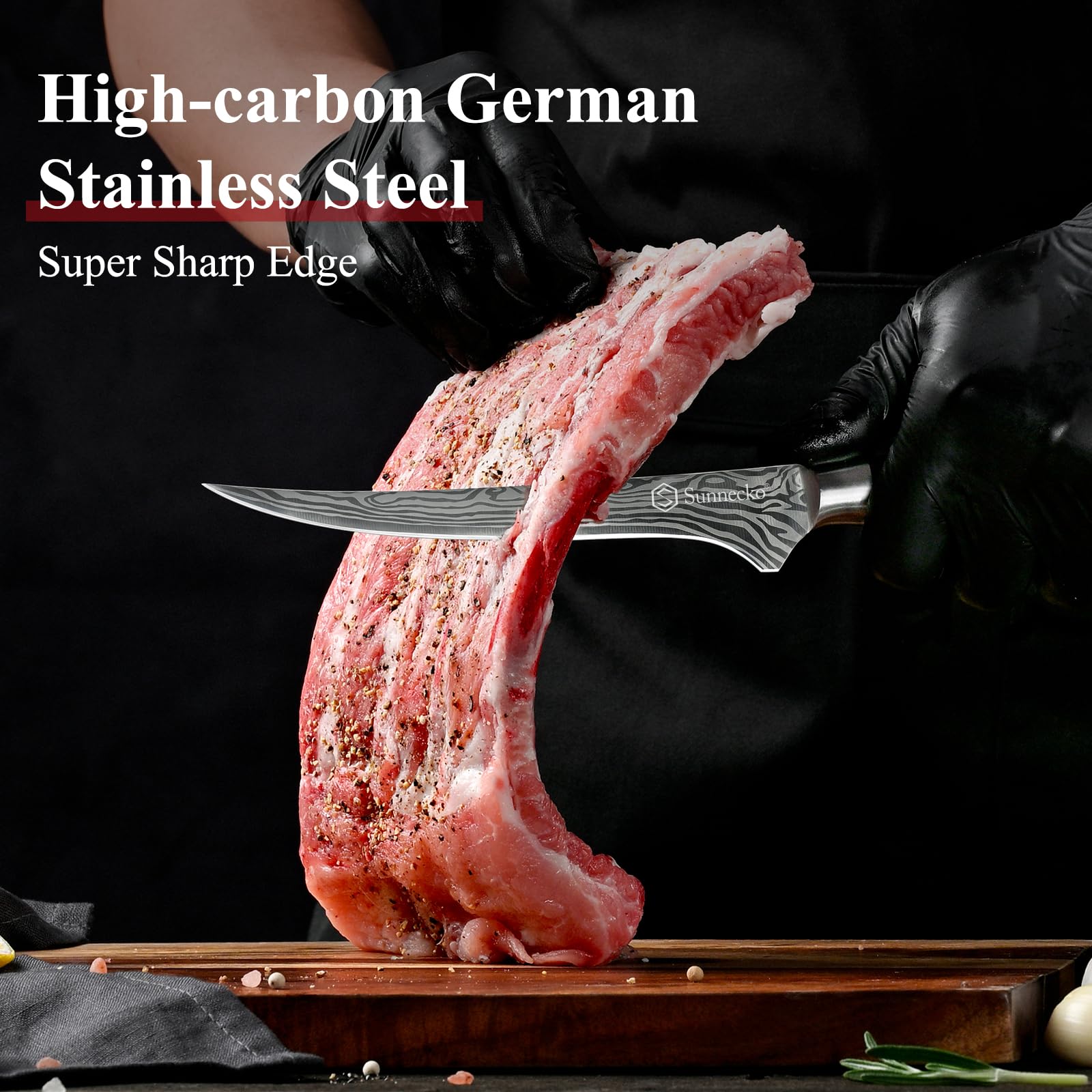 Sunnecko boning knife high-carbon stainless steel resists rust