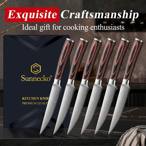 Sunnecko dining table display of the knife set for everyday meals