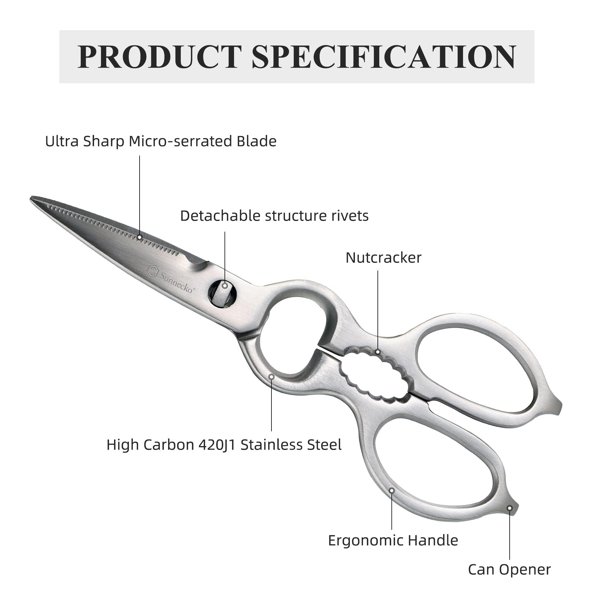 Sunnecko scissors with ergonomic handle demonstrating comfortable grip during use