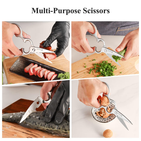 Sunnecko micro-serration close-up for precise slicing through poultry and bones