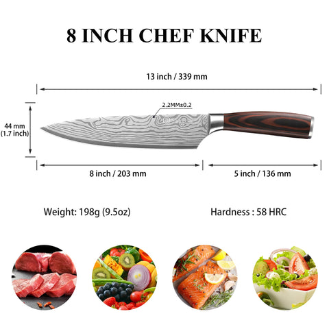 Sunnecko high carbon stainless steel blade resists rust and maintains sharpness.
