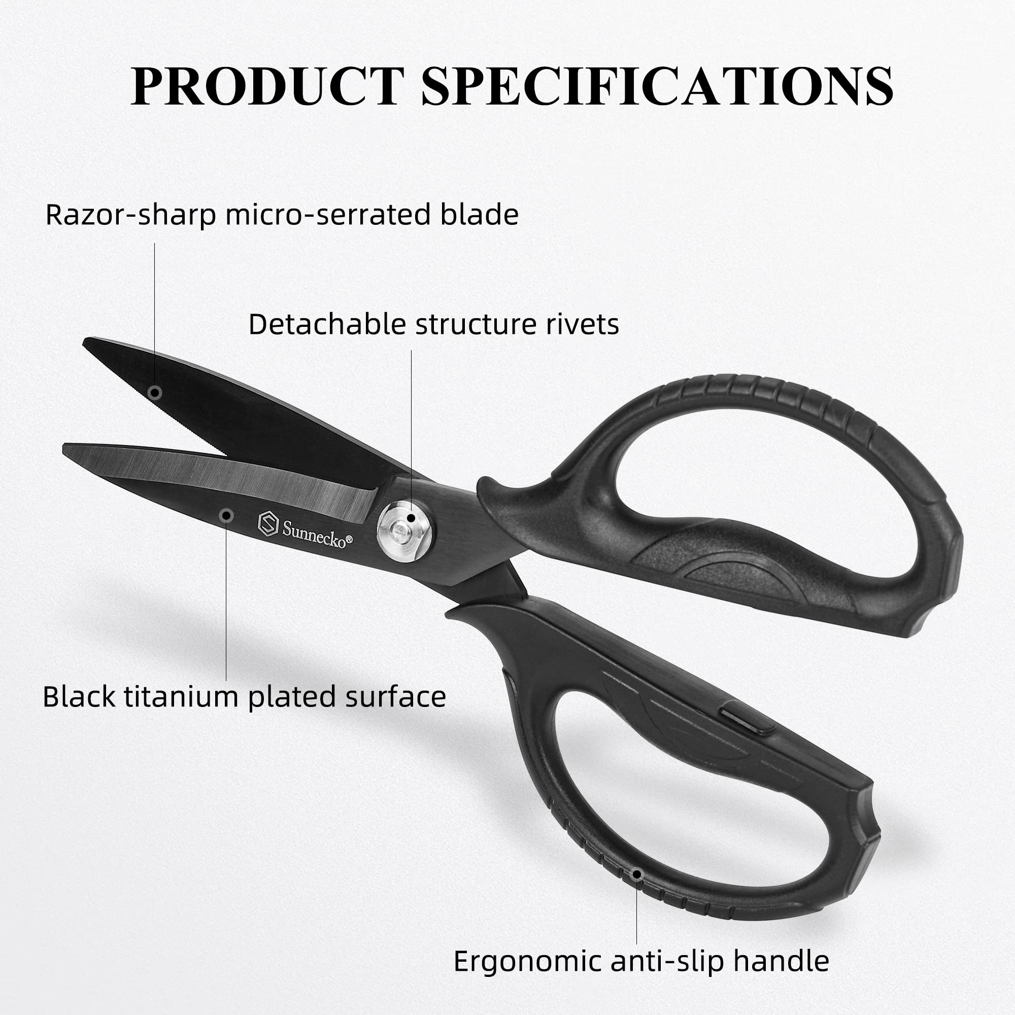 Sunnecko titanium-coated scissors offer durable, rust-resistant performance