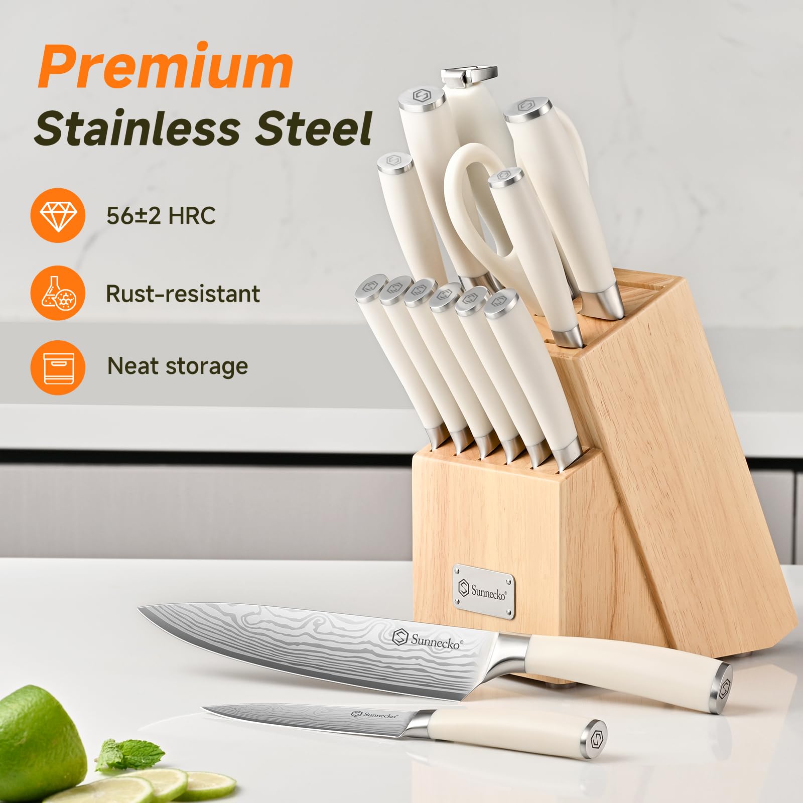 Sunnecko 8-inch carving knife for smooth, controlled slices.
