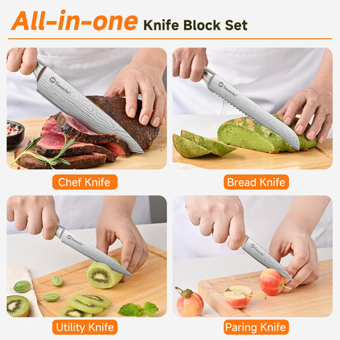 Sunnecko 5-inch utility knife for versatile everyday prep.