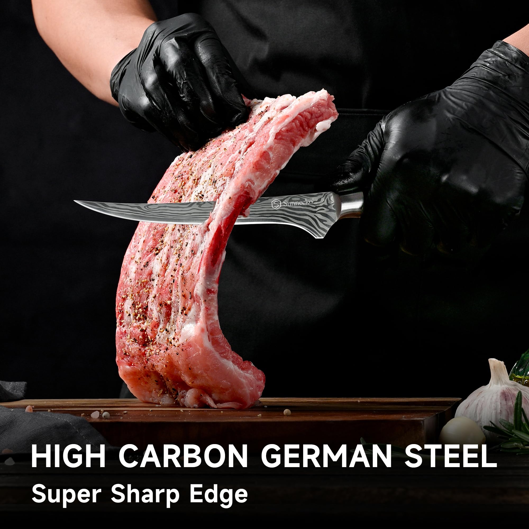 Sunnecko ultra-sharp edge at 12-15 degrees maintains long-lasting precision.
