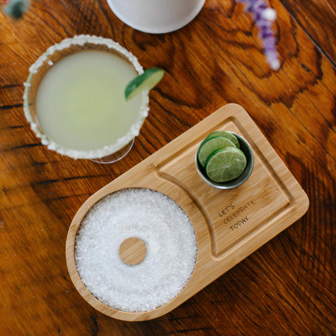 Sunnij's bar accessories storage enables easy margarita rim prep