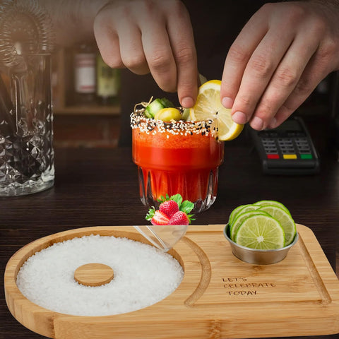 Sunnij's margarita salt rimmer set elevates presentation on any bar