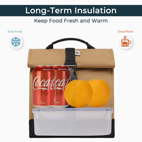 Sunny Bird insulated lunch bag interior with organized compartments for easy meal prep.