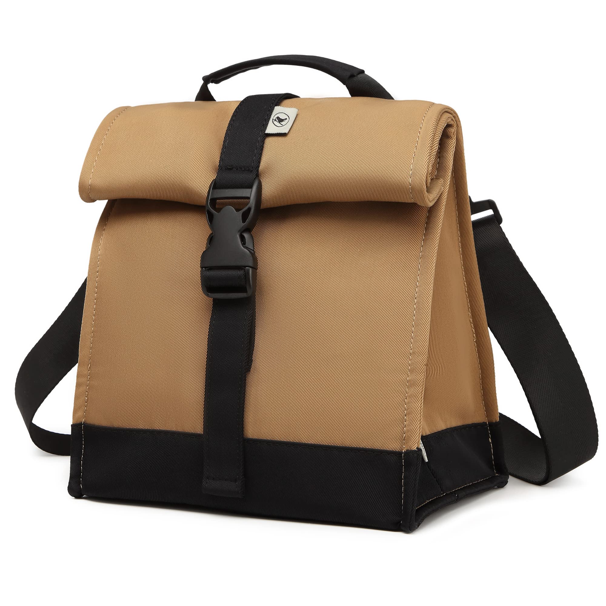 Sunny Bird rolltop lunch bag front view, compact and easy to carry for everyday meals.