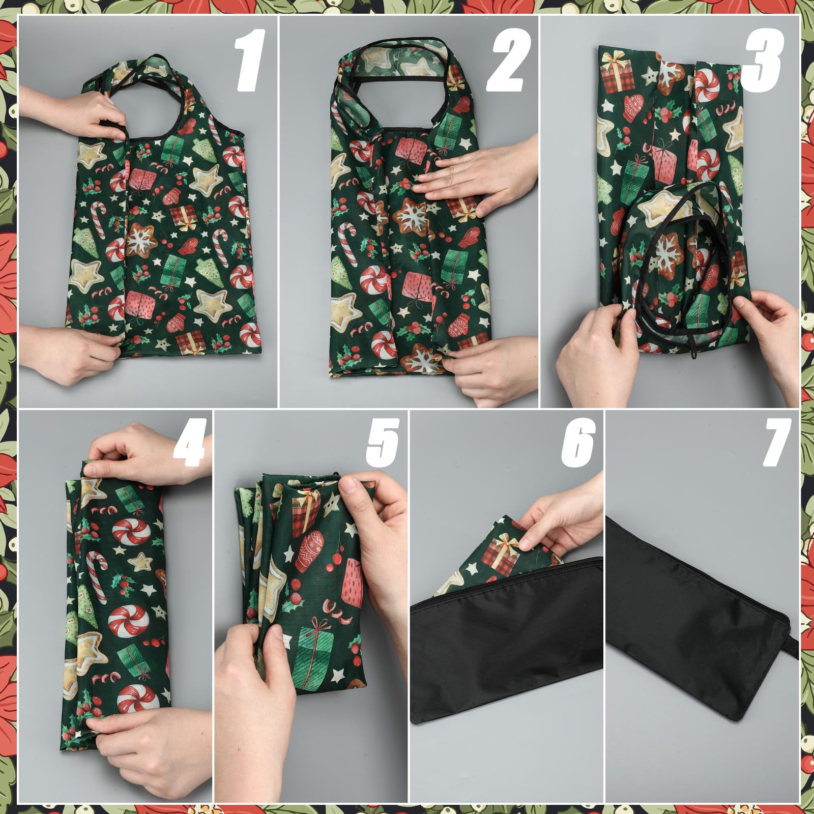 Sunnymove candy cane print tote for colorful, everyday shopping