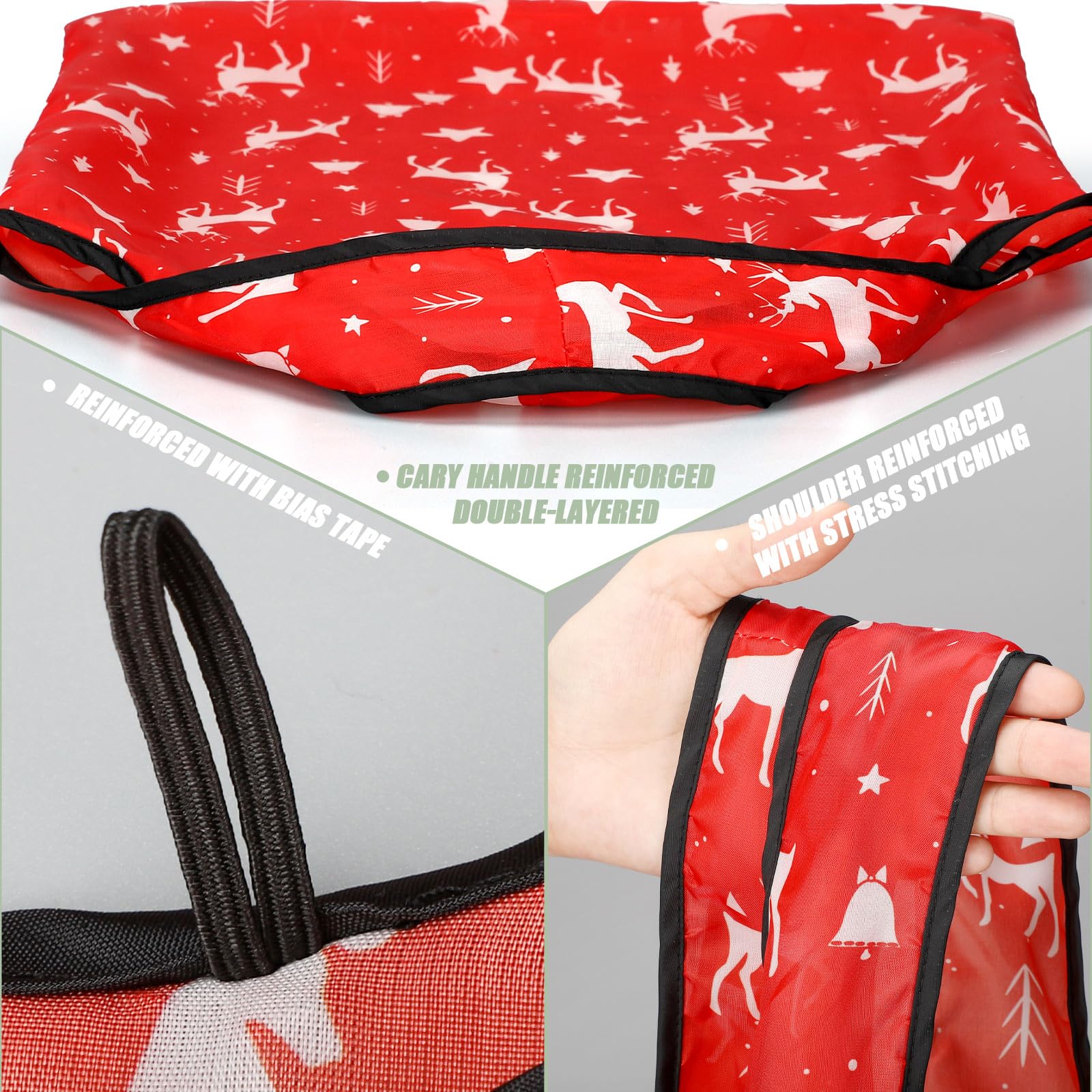 Sunnymove Christmas tree print bag for gifts and errands