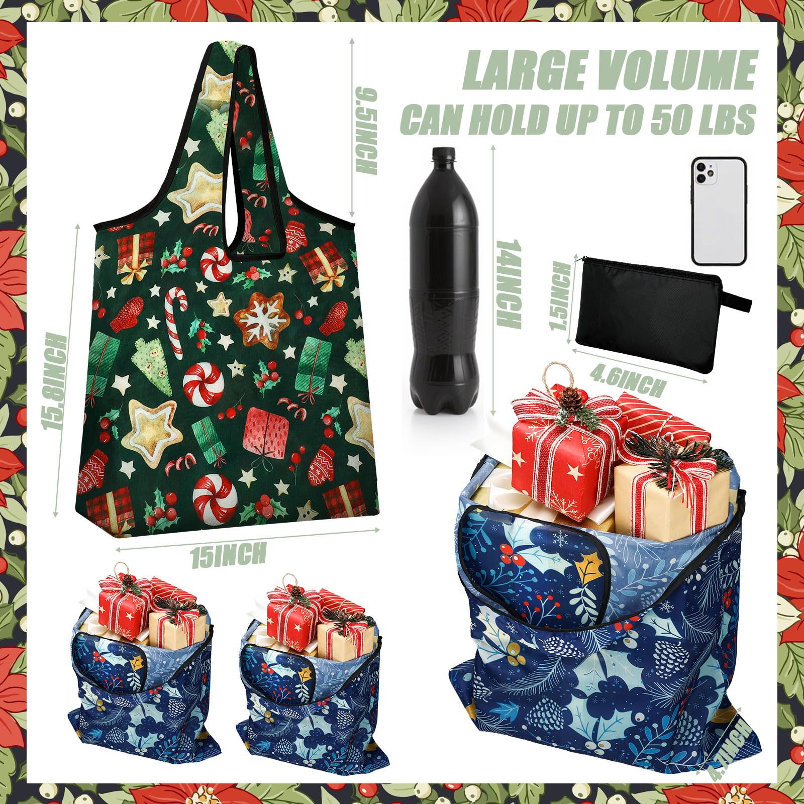 Sunnymove snowflake print tote for durable, eco-friendly groceries