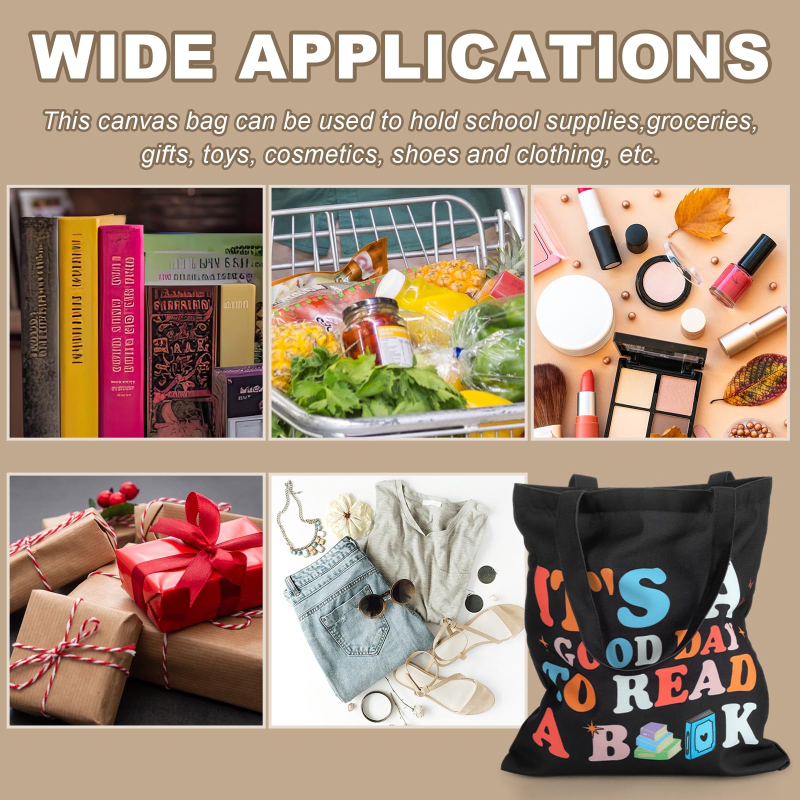 Sunnymove library gift-pack tote set for clubs and classrooms