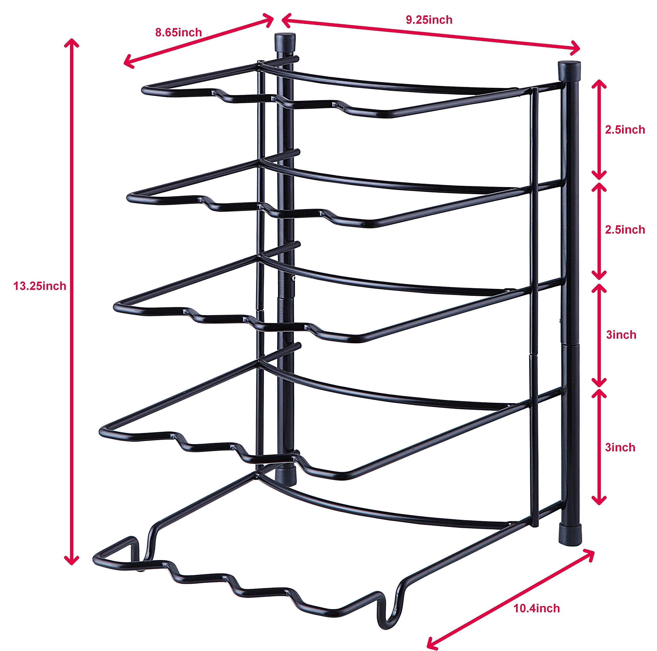 SunnyPoint cabinet organizer shows easy reach for pots and lids.