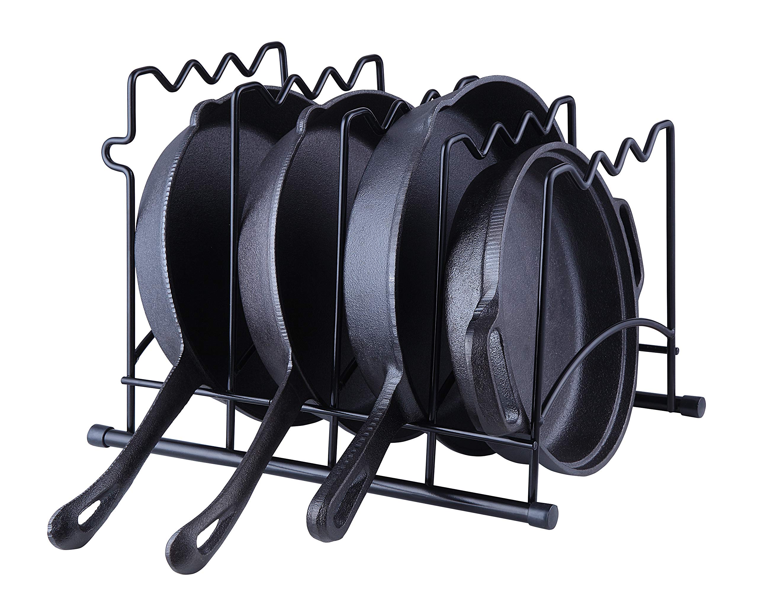 SunnyPoint rack in horizontal setup stores four pans for easy access.