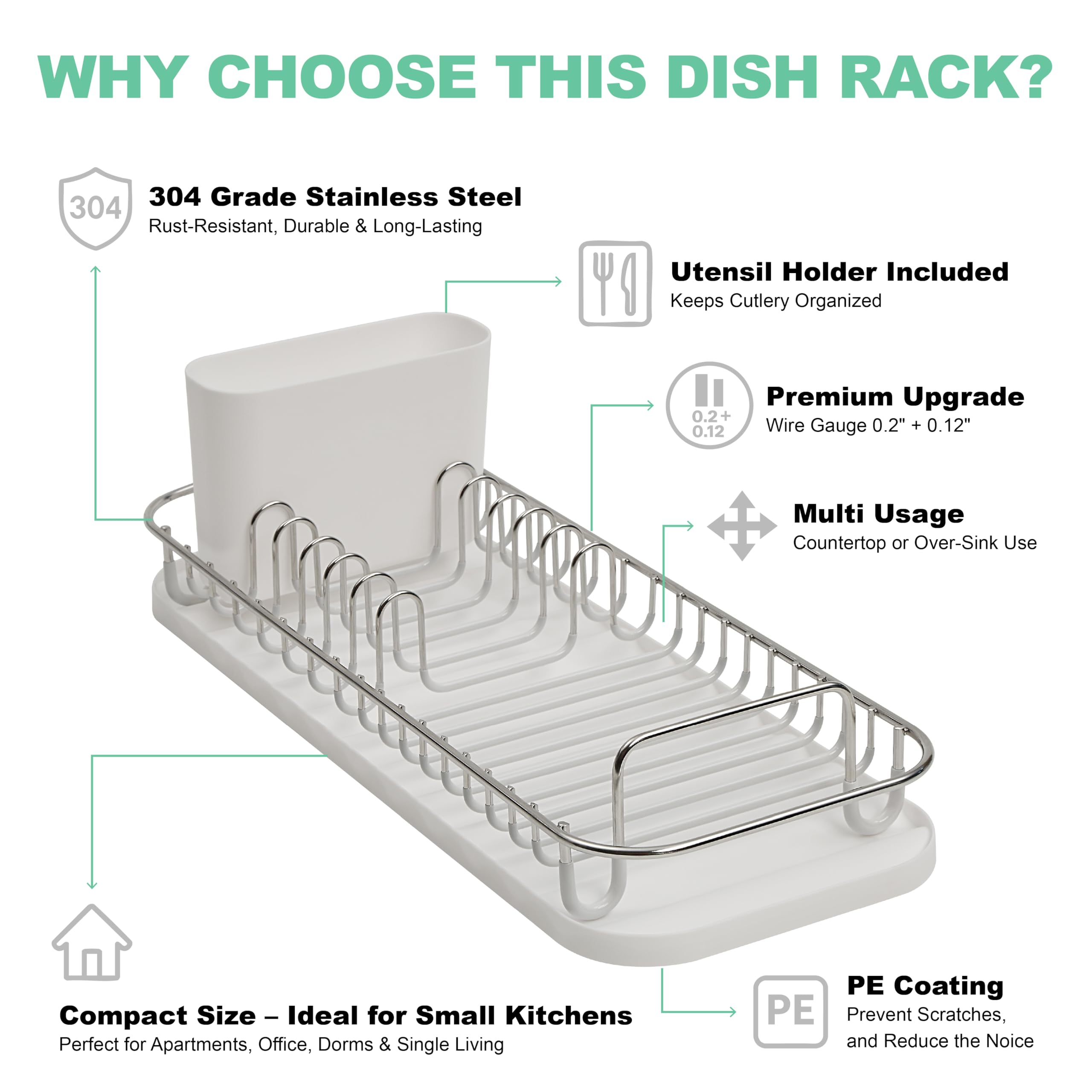 SunnyPoint PE-coated base protects countertops and dishes from scratches.