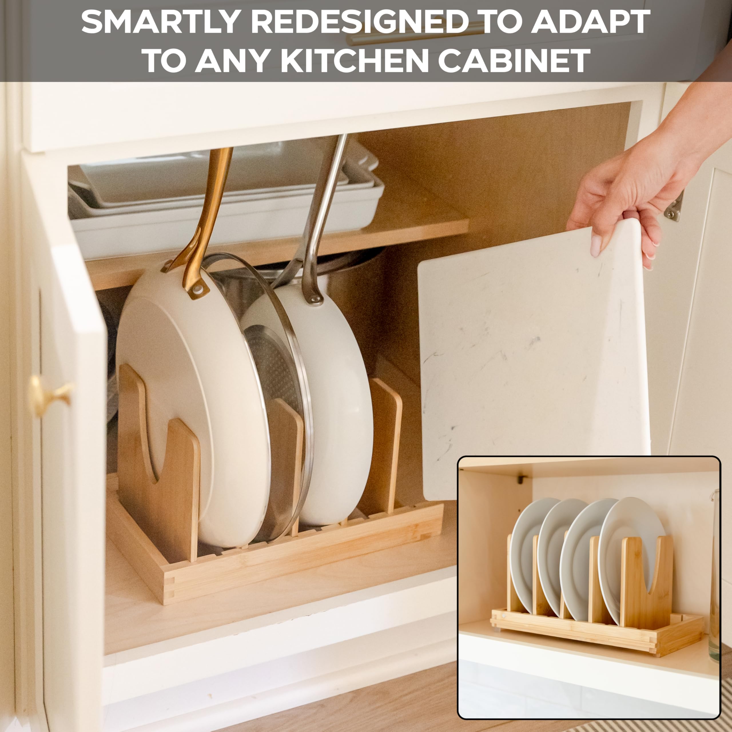 Full-length or split design shown for flexible kitchen layouts with cookware and bakeware