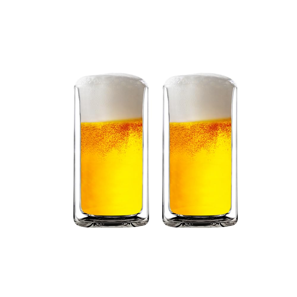 Suns Tea 13oz double-wall highball glass for beer keeps it cold longer