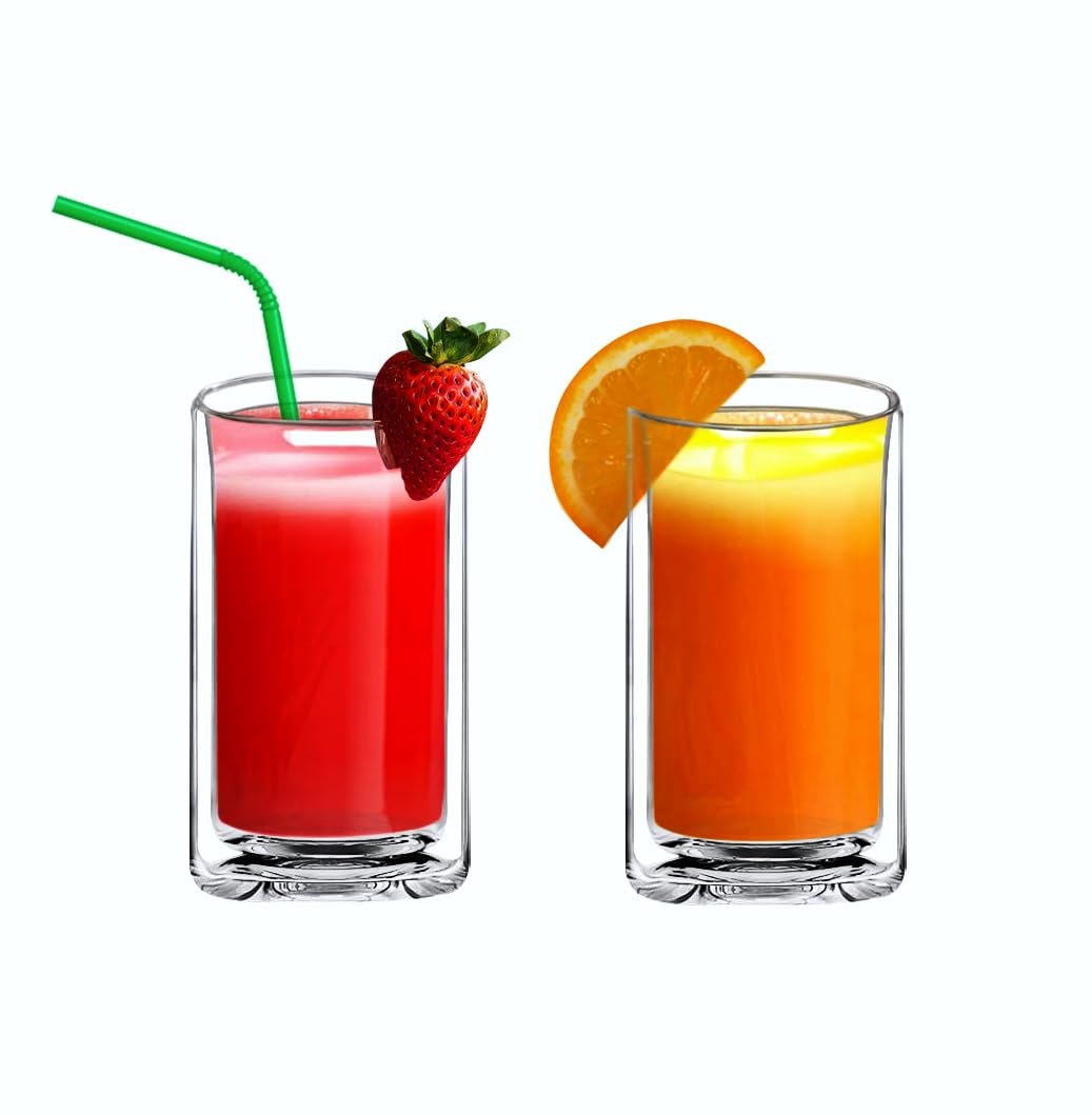 Suns Tea 13oz double-wall highball glass for juice preserves chill and clarity