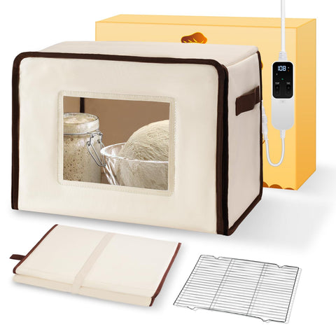 Suntee beige proofer highlights convenient side handles for easy transport.