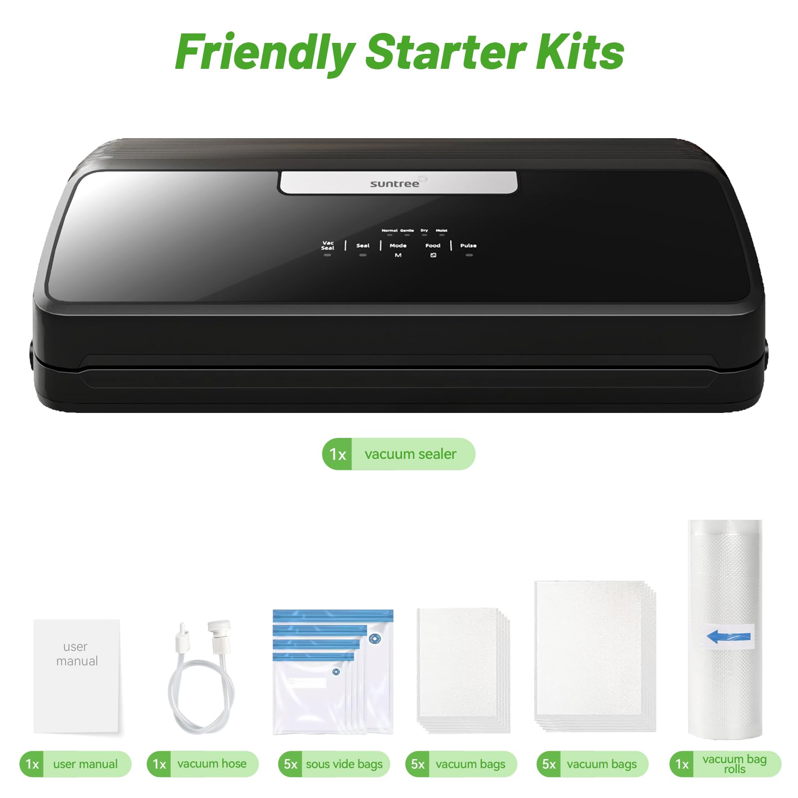 Suntree starter kit includes bags, rolls, and accessories for fast setup.