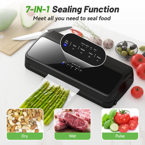 Suntree vacuum sealer demonstrating 90KPa suction for quick sealing.