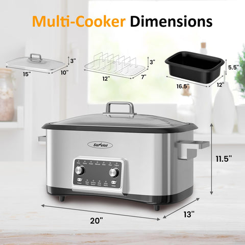 Sunvivi 8 Qt steam function, smart steam for flavorful results.